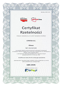 Certyfikat Rzetelnej Firmy